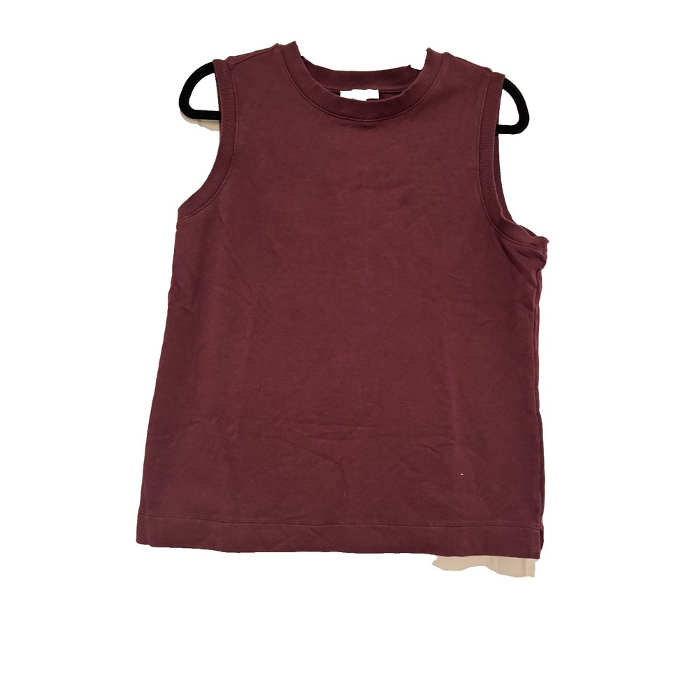 Anthropologie Daily Ritual sz M maroon sleeveless athletic cotton‎ sweatshirt DD